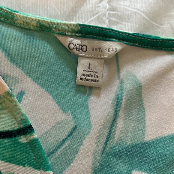 Green tropical maxi dress. WORN ONCE. - Picture 4 of 4